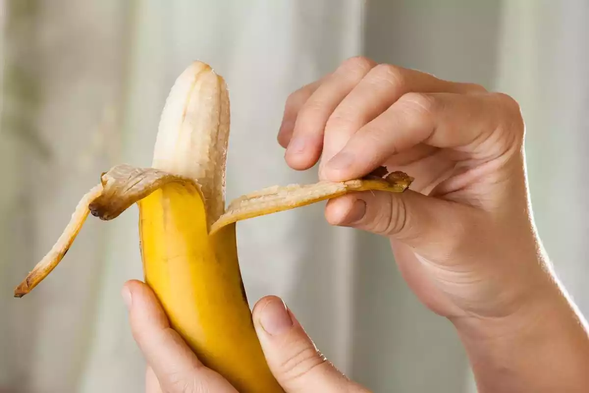 Pelando un plátano