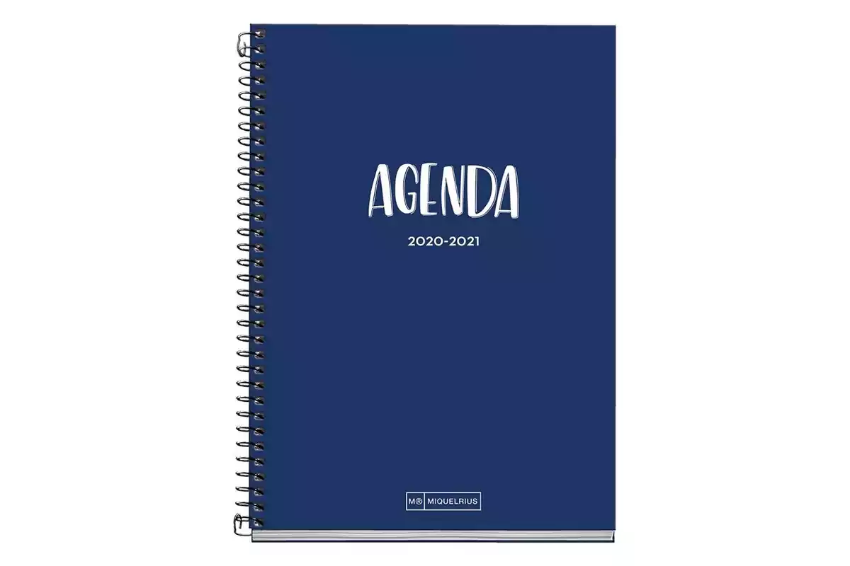 Agenda 2020-2021 de color azul