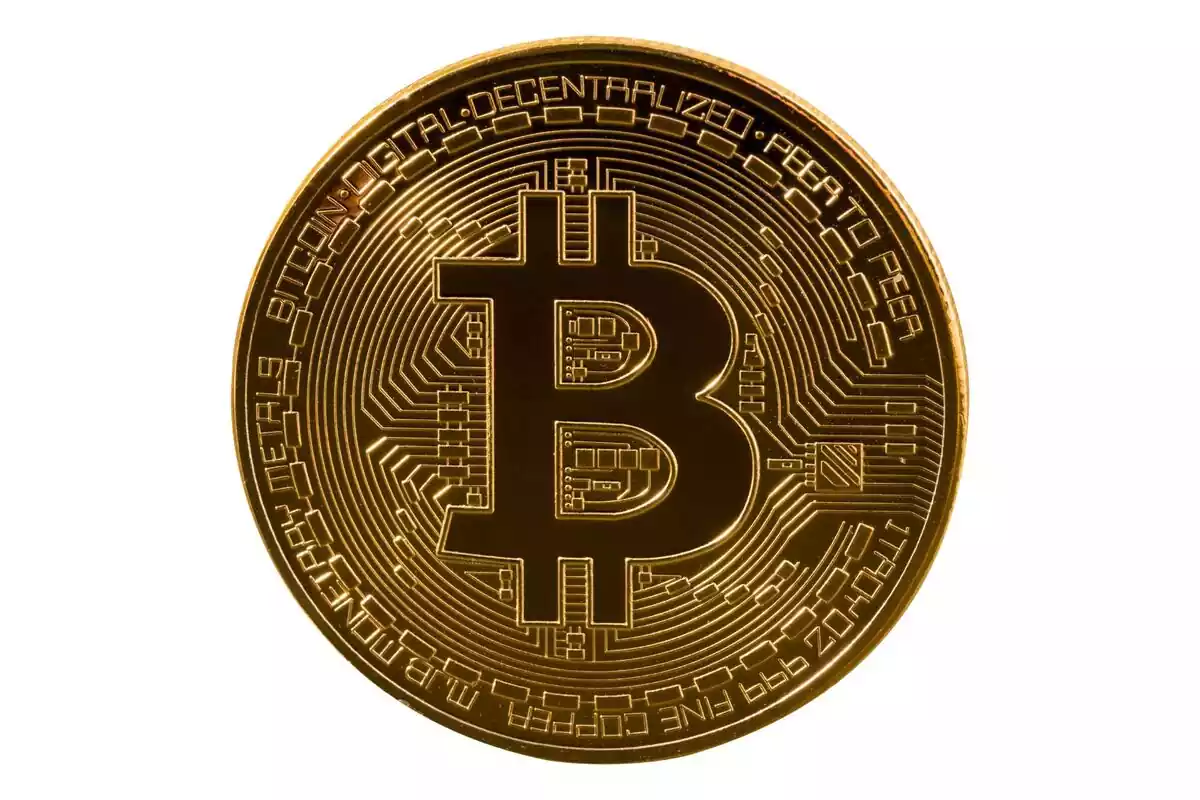 Una moneda representando un bitcoin
