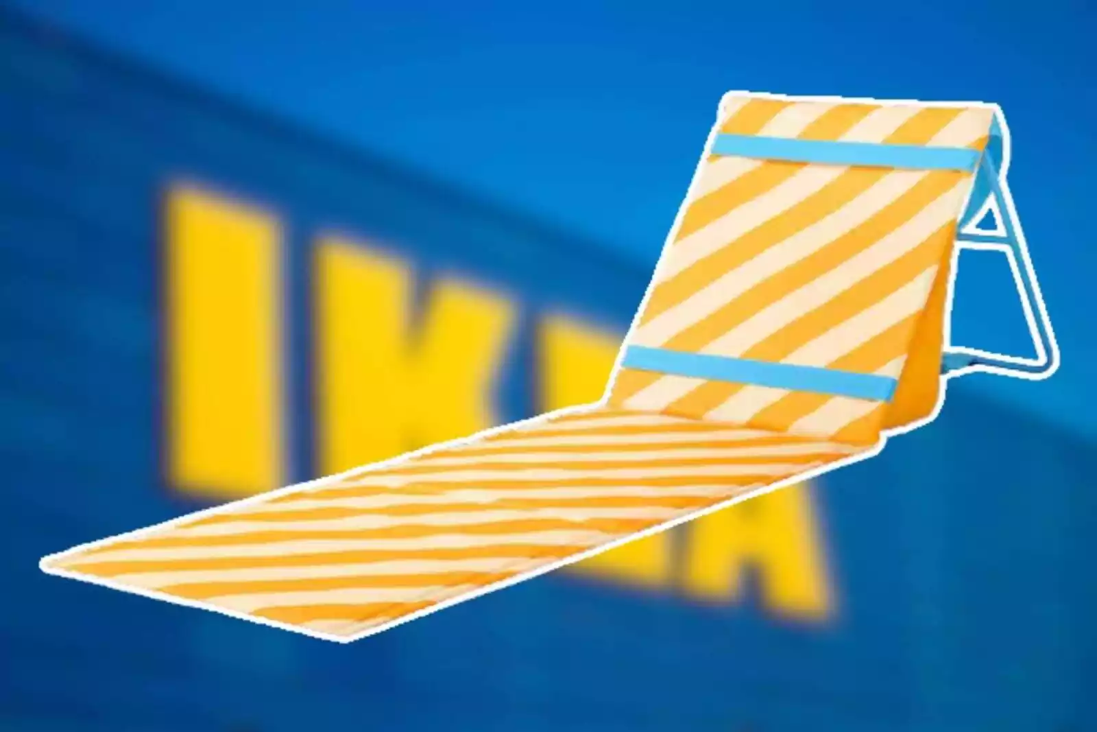 STRANDÖN tumbona, amarillo/azul - IKEA