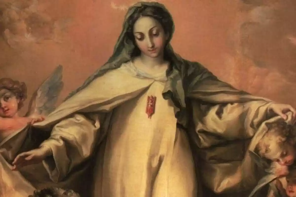 Retrato de Nuestra Señora de la Merced acompañada de 3 ángeles