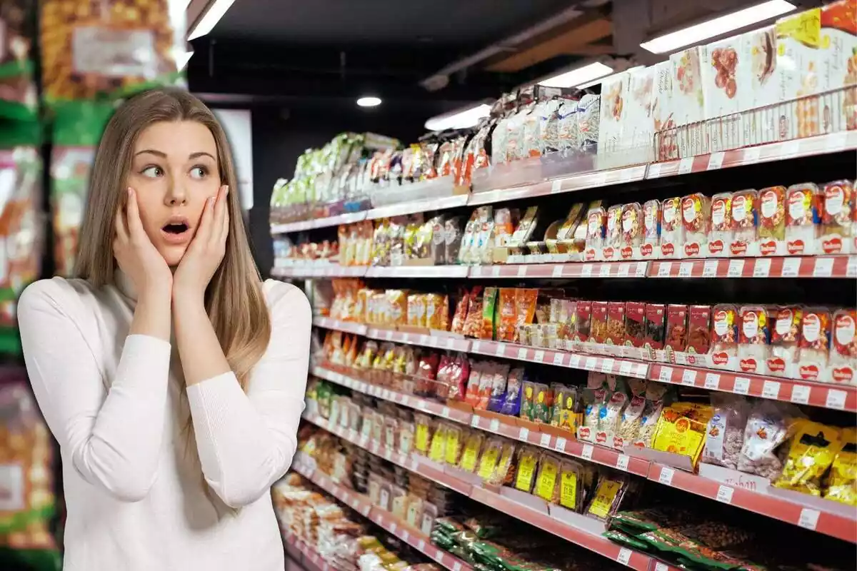 Persona sorprendida en el supermercado
