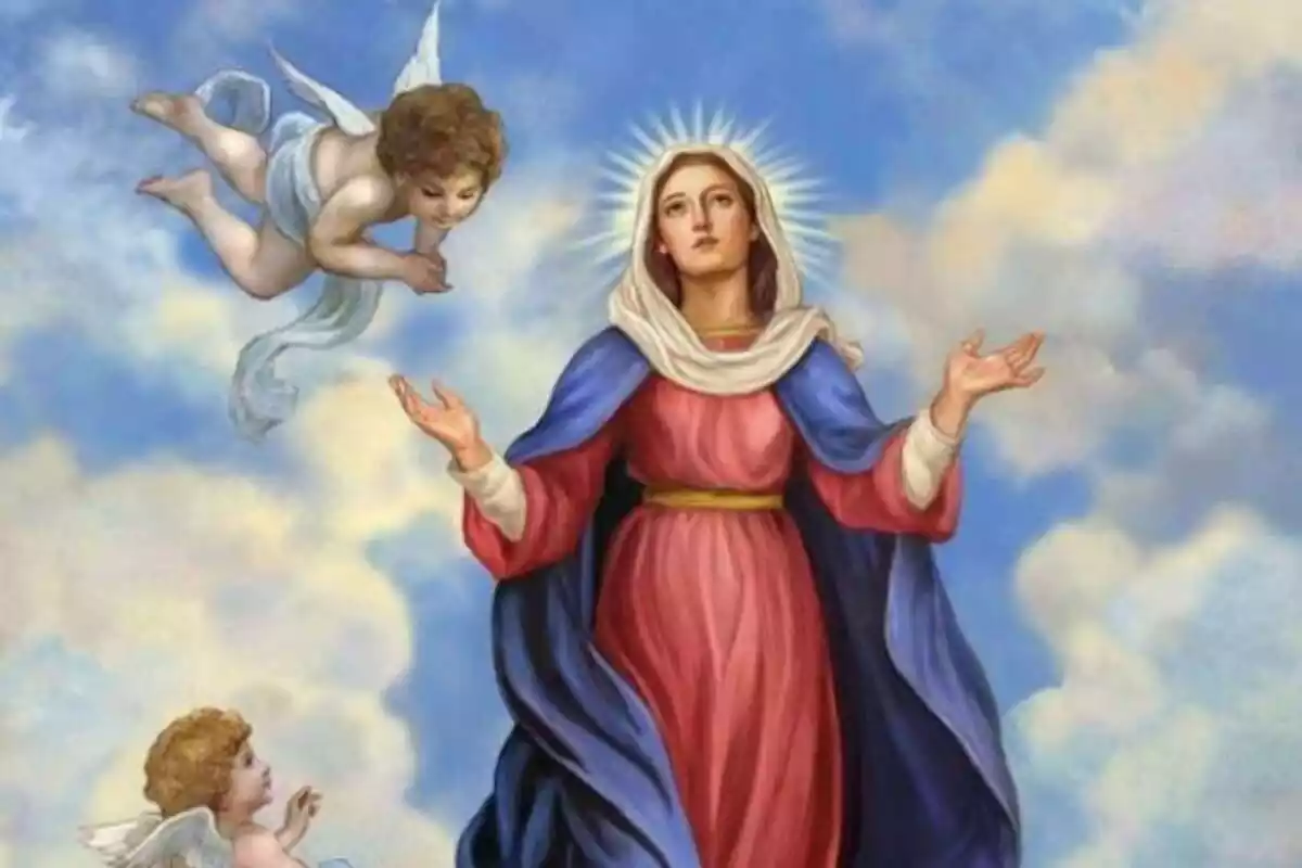Retrato de Nuestra Señora de los Ángeles en el cielo