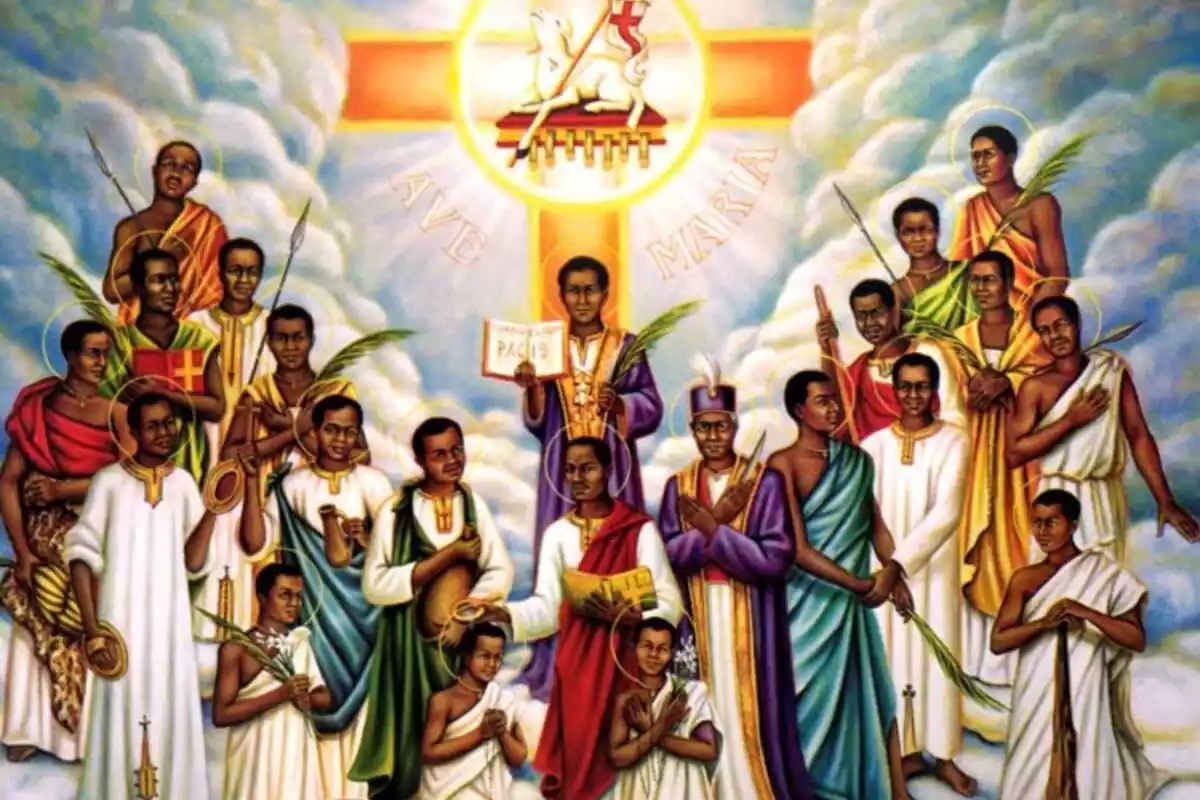 San Carlos de Luanga rodeado de sus 21 compañeros en el cielo